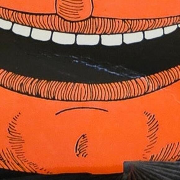 Spooky Vintage Beistle Halloween Cat & Moon Centerpiece - Fall Halloween Decor - Picture 7 of 9